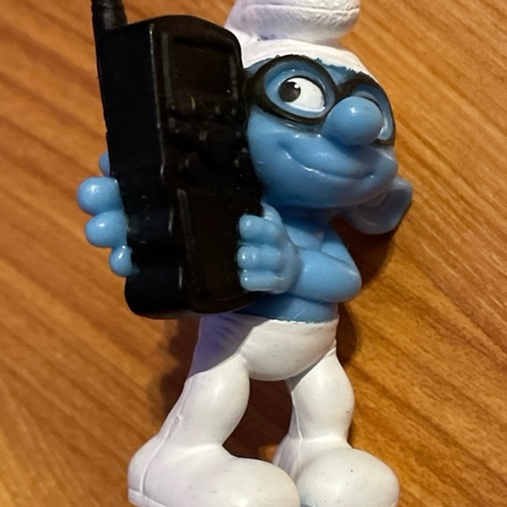 2011 Brainy Smurf & Walkie Talkie 3" McDonald's Movie Action Figure #6 Smurfs‎